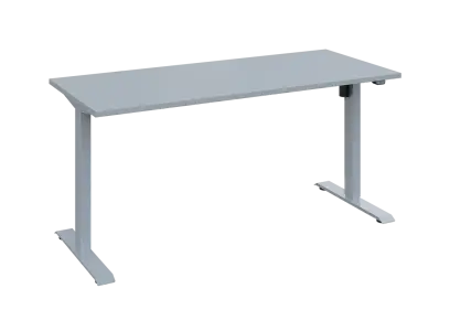 Flexi 27-16 výškově nastavitelný stůl, kovová podnož stříbrná, deska 25 mm, široký 1600 mm, šedá